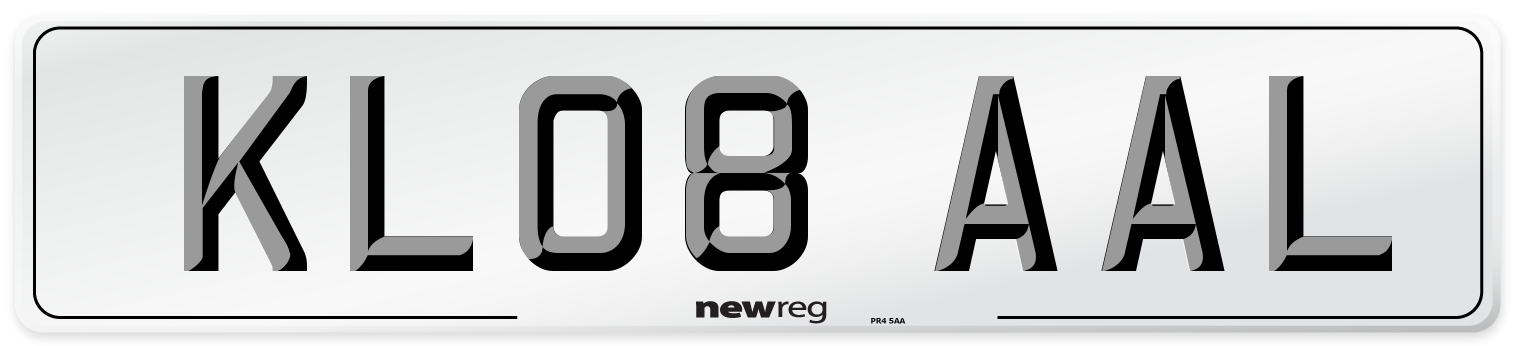 KL08 AAL Number Plate from New Reg